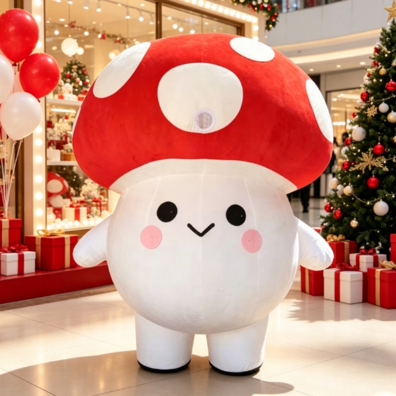Costumes - Cute Mushroom Inflatable Mascot Costume Adult