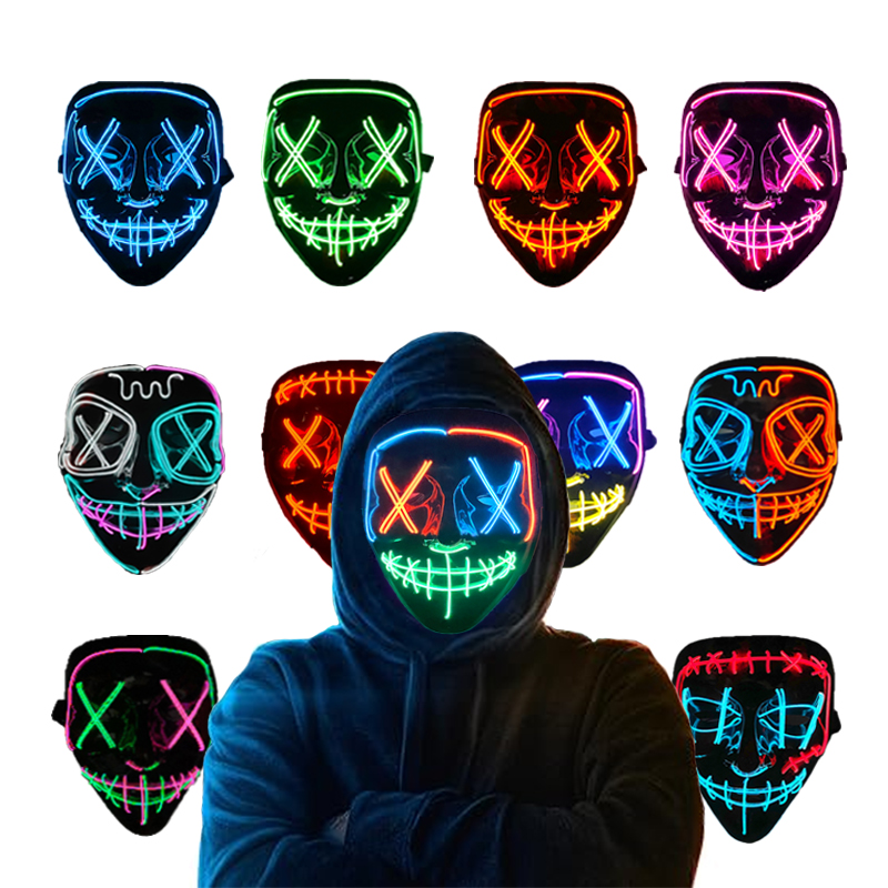 Led Purge Mask Halloween - Wireless Neon Luminous Purge Masks Cosplay