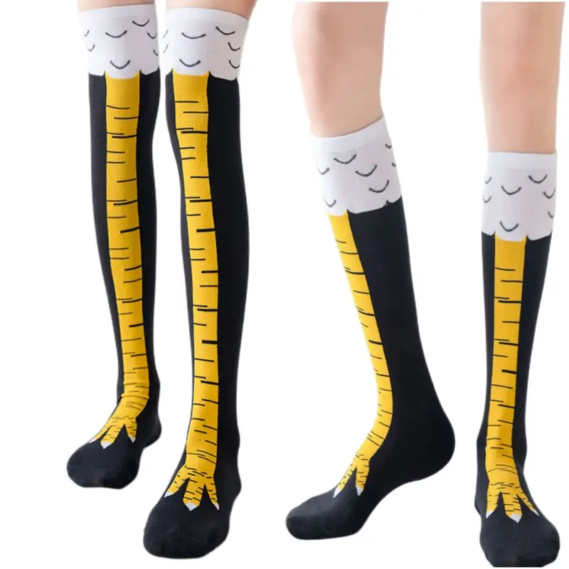 1/2/4Pairs Women Knee High Soc - đánh giá và giá Funny Chicken Leg Socks