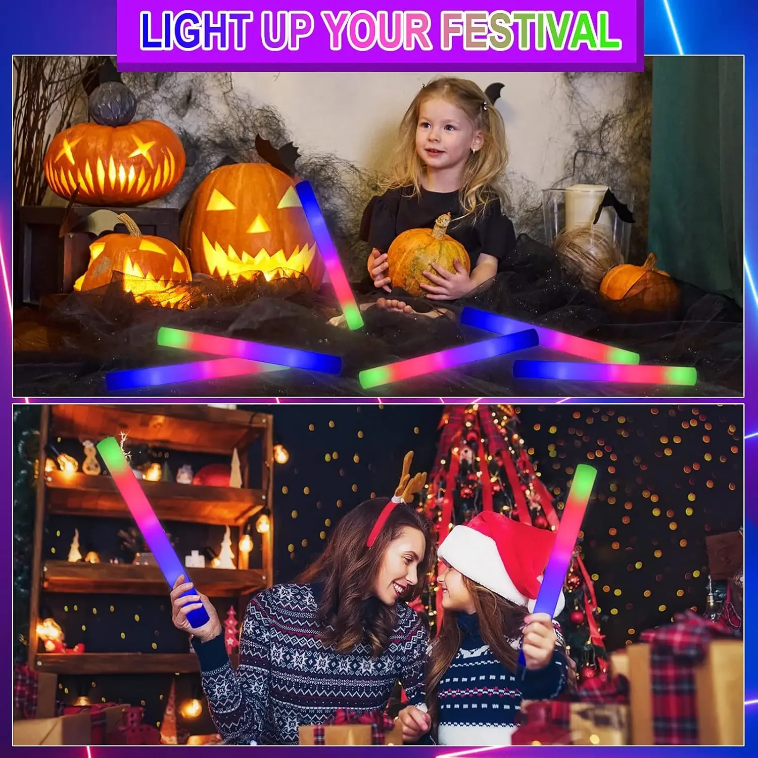50PCS Led Foam Glow Sticks Chr - đánh giá và giá Flashing Led Foam Sticks Party