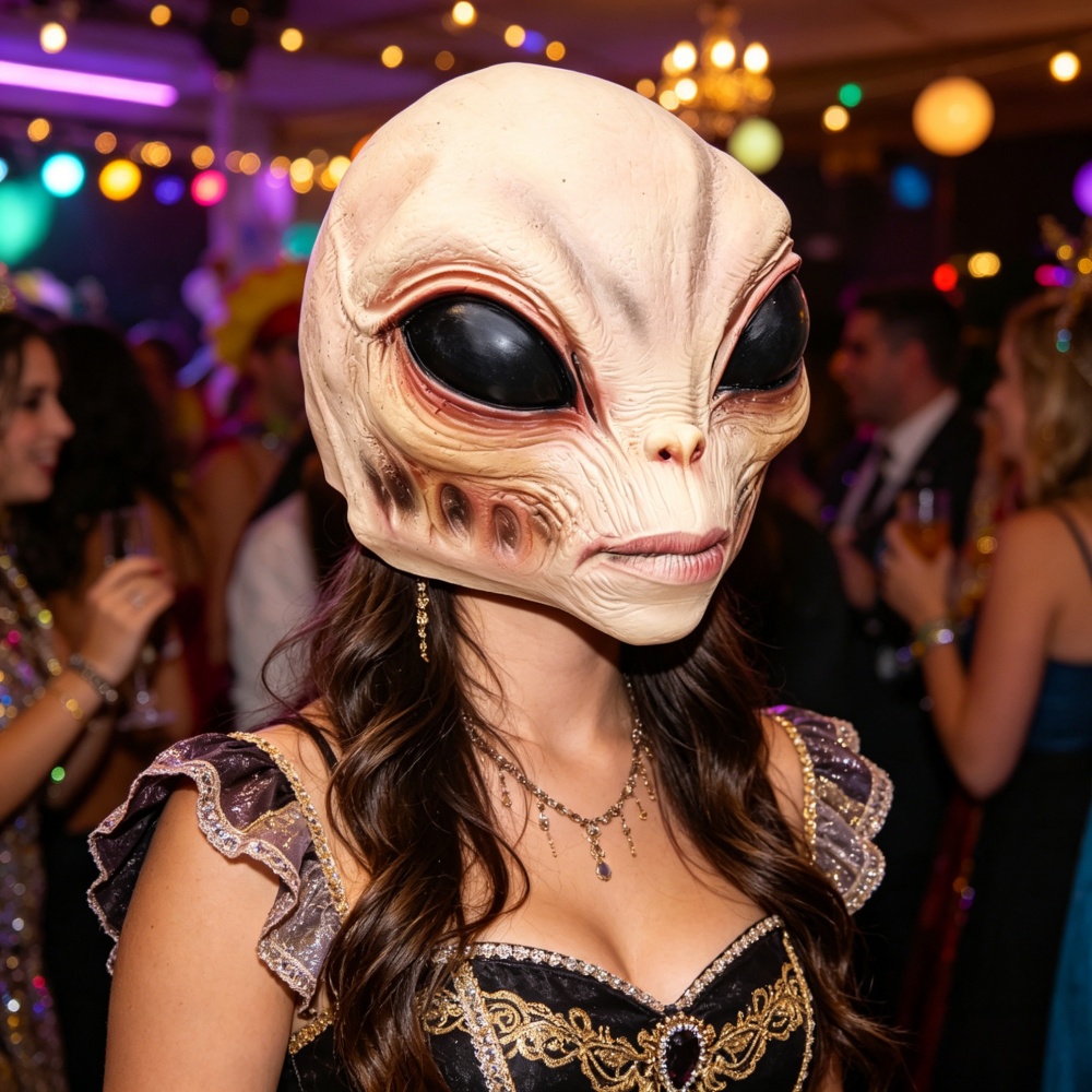 Halloween Alien Mask Party Cos - đánh giá và giá Latex Alien Mask Realistic