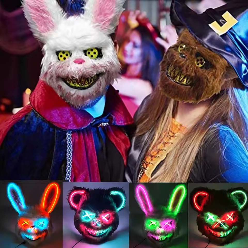 LED Bloody Rabbit Mask Glowing - đánh giá và giá Led Purge Mask Halloween