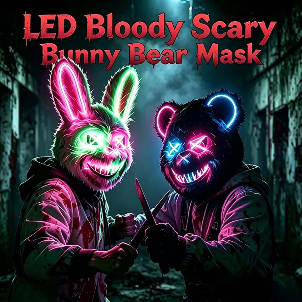 LED Bloody Rabbit Mask Glowing - đánh giá và giá Led Purge Mask Halloween