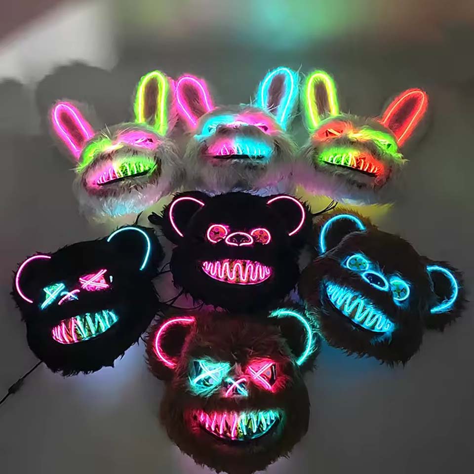 LED Bloody Rabbit Mask Glowing - đánh giá và giá Led Purge Mask Halloween
