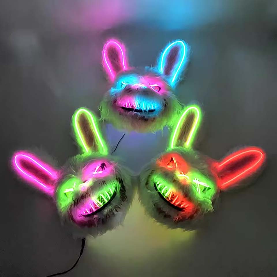LED Bloody Rabbit Mask Glowing - đánh giá và giá Led Purge Mask Halloween